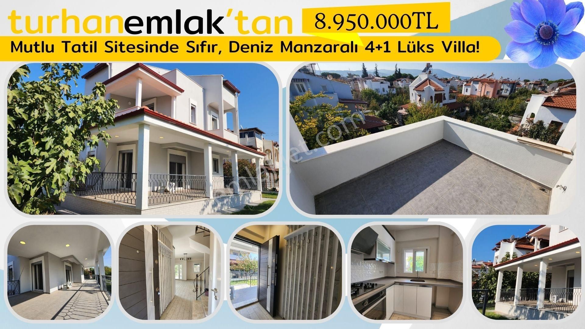 Dikili Cumhuriyet Satılık Villa Turhan Emlak'tan Mutlu Tatil Sitesinde Sıfır, Deniz Manzaralı 4+1 Lüks Villa!