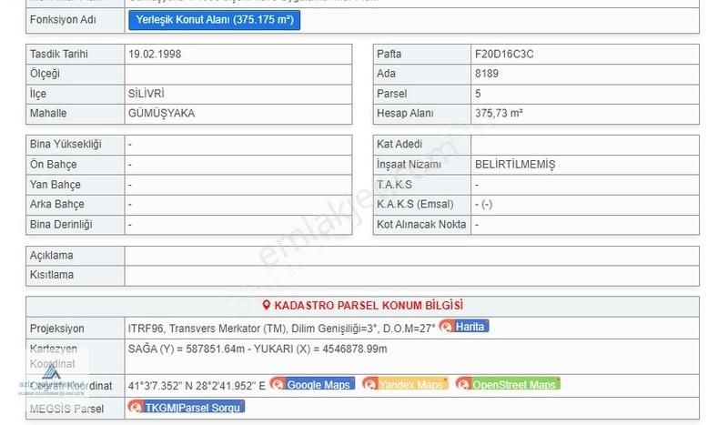 Silivri Gümüşyakada Satılık 1.150 M2 Satılık Arsa - Görsel 7