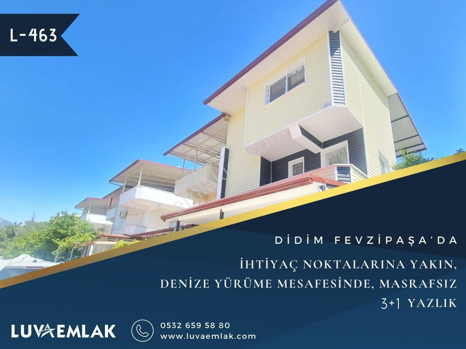 Didim Akbük Satılık Yazlık  DİDİM FEVZİPAŞA DA DENİZE 500MT MESAFEDE SİTE İÇERİSİNDE 3+1 YAZLIK