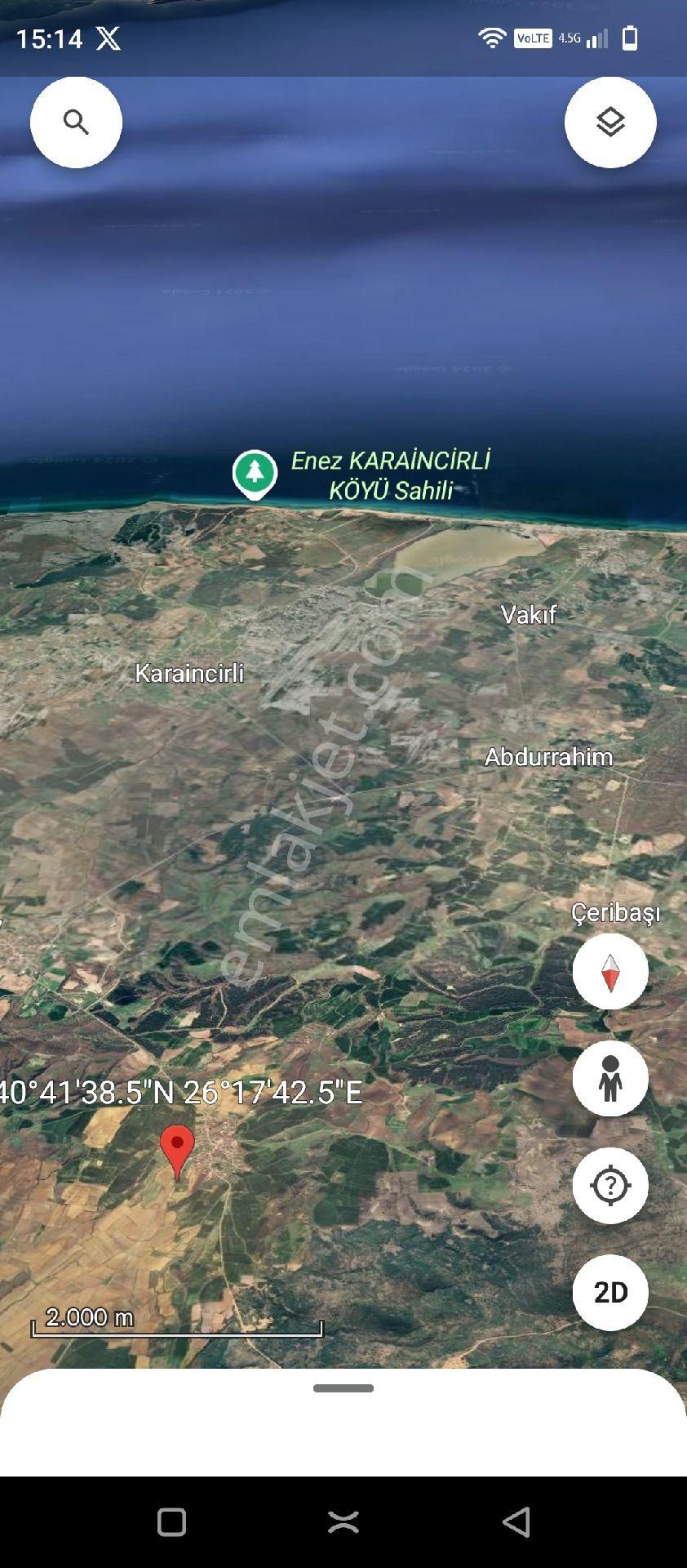 Edirne Enez Şehitler Köyünde İmar Sınırında 1550m2 Yatırımlık Arazi - Görsel 4
