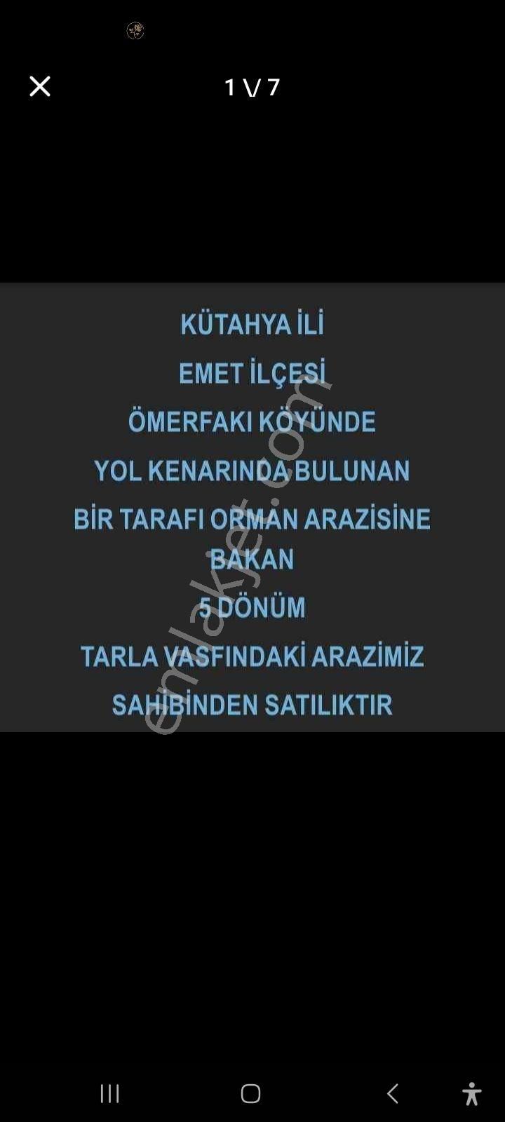 Emet Ömerfakı Köyü Satılık Tarla Köye Yakın