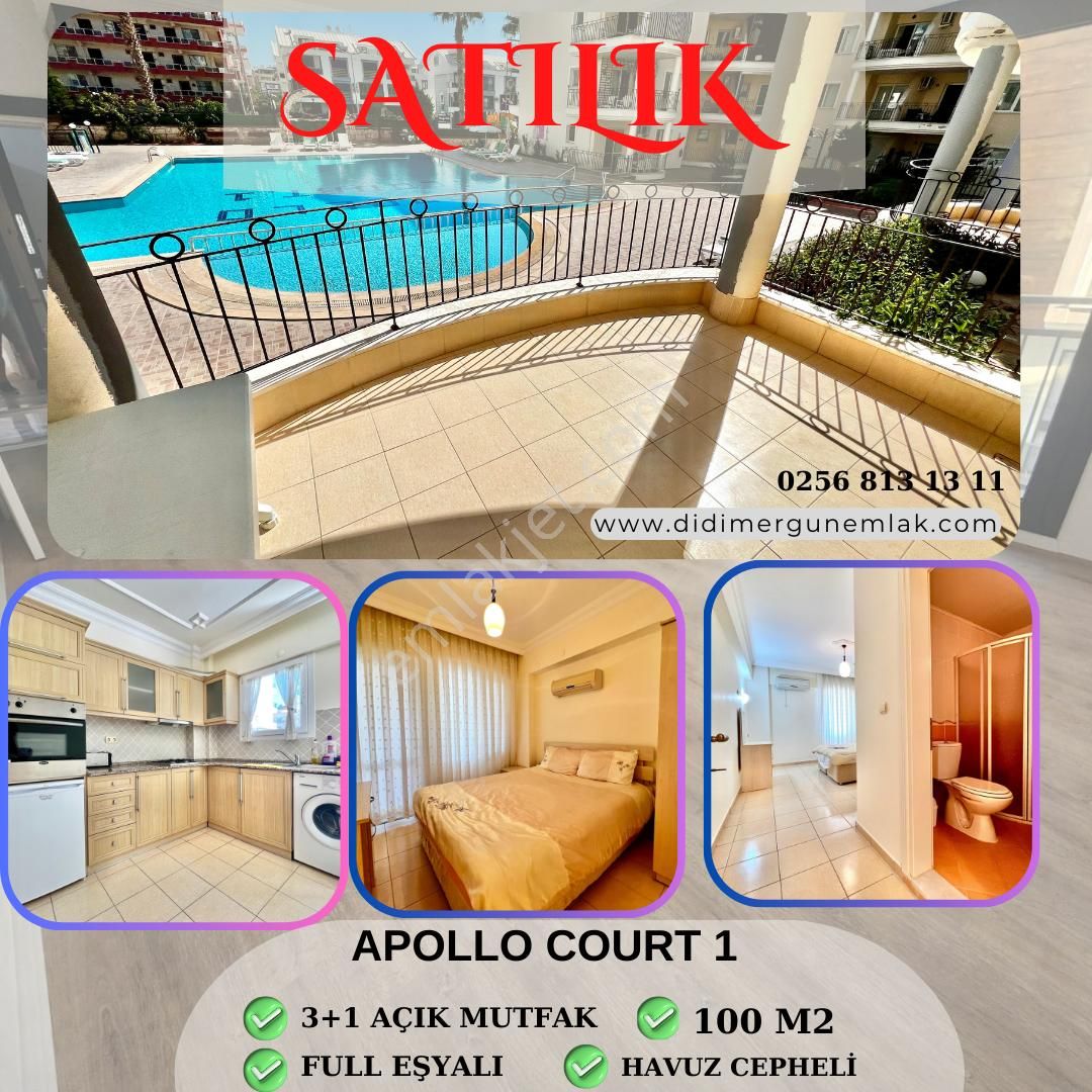 Didim Efeler Satılık Daire  GİRİŞ KAT HAVUZLU SİTE İÇİ YÜKSE+1 FUL EŞYALI SATILIK DAİRE ( EK :1183)