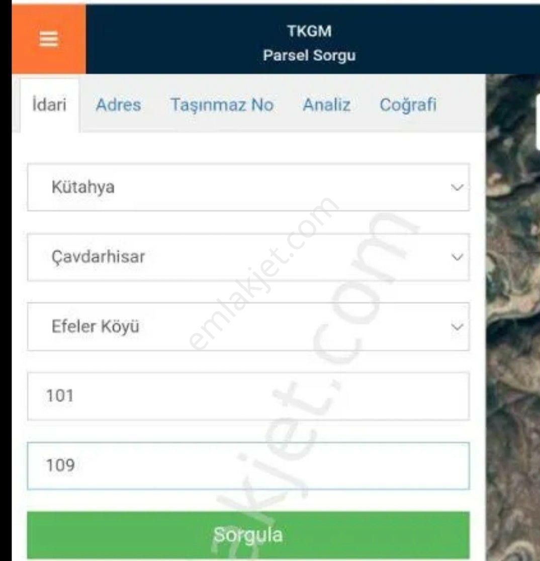 Çavdarhisar Efeler Köyü Satılık Tarla Sahibinden Tapulu