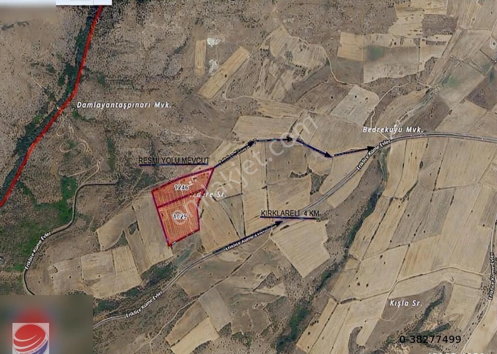 Kırklareli Merkez Eriklice Köyü Satılık Bağ & Bahçe KIRKLARELİ ERİKLİCE KÖYÜNDE 34.200 M2 CEVİZ BAHCESİ