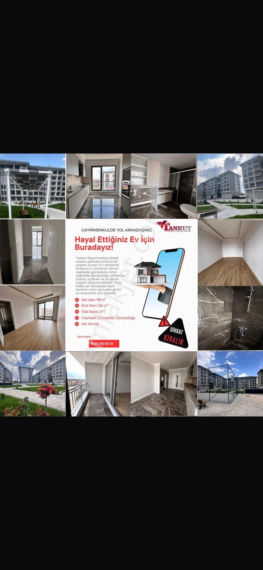 Meram Yenişehir Kiralık Daire Tankut Gayrimenkul’den Kiralık 2+1 Lüks Daire Ihlamur Vadi Konutları