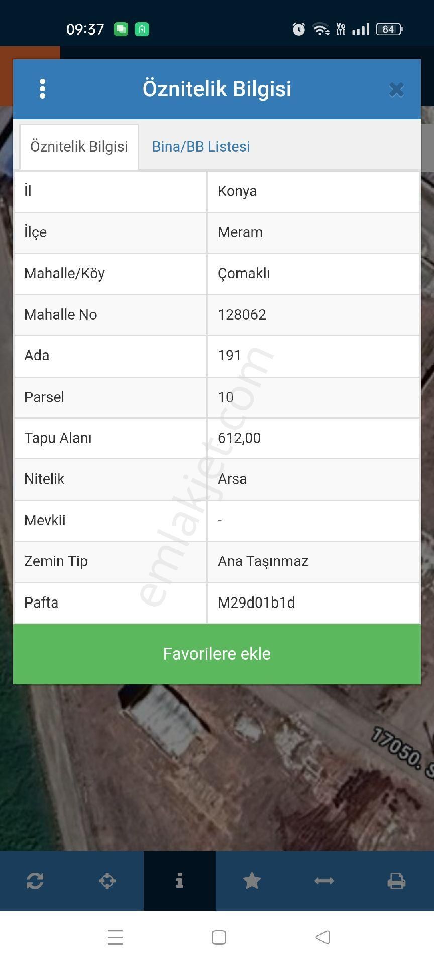 Meram Çomaklı Satılık Konut İmarlı Konya Meram Çomaklı Mahallesi'nde 612 metrekare konut imarlı arsa