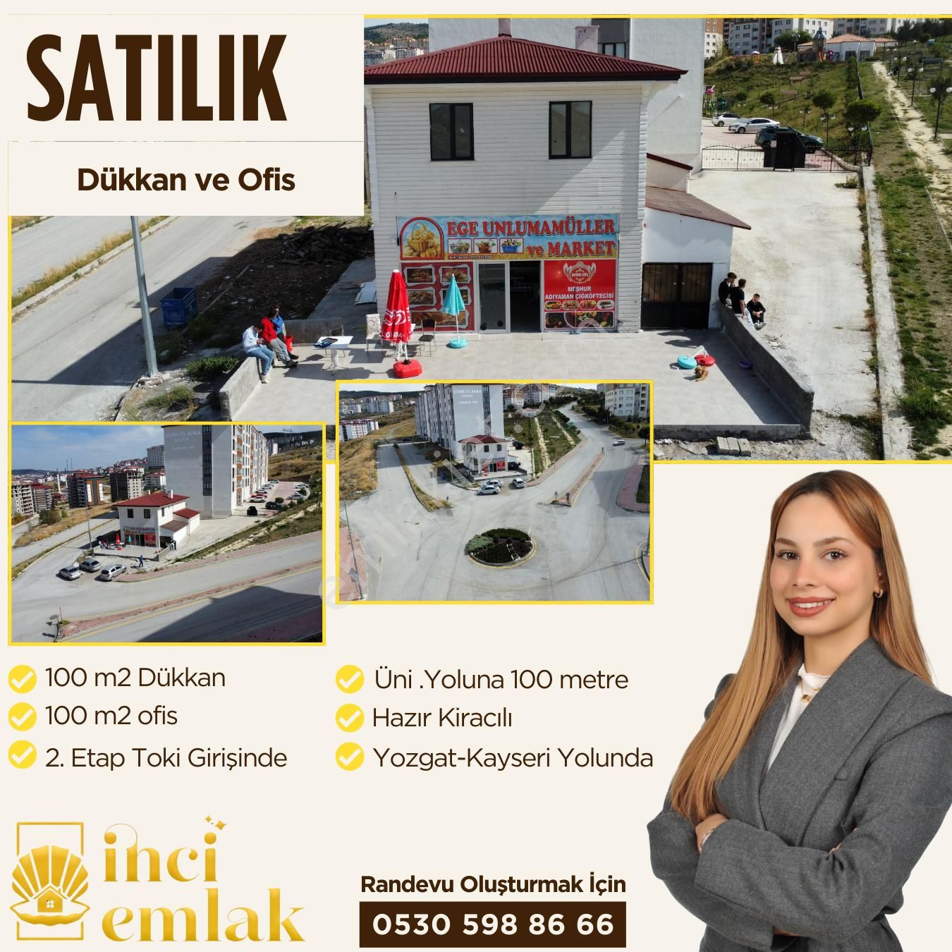 Yozgat Merkez Çapanoğlu Satılık Dükkan & Mağaza İnci Emlak'tan Satılık Dükkan Ve Ofis