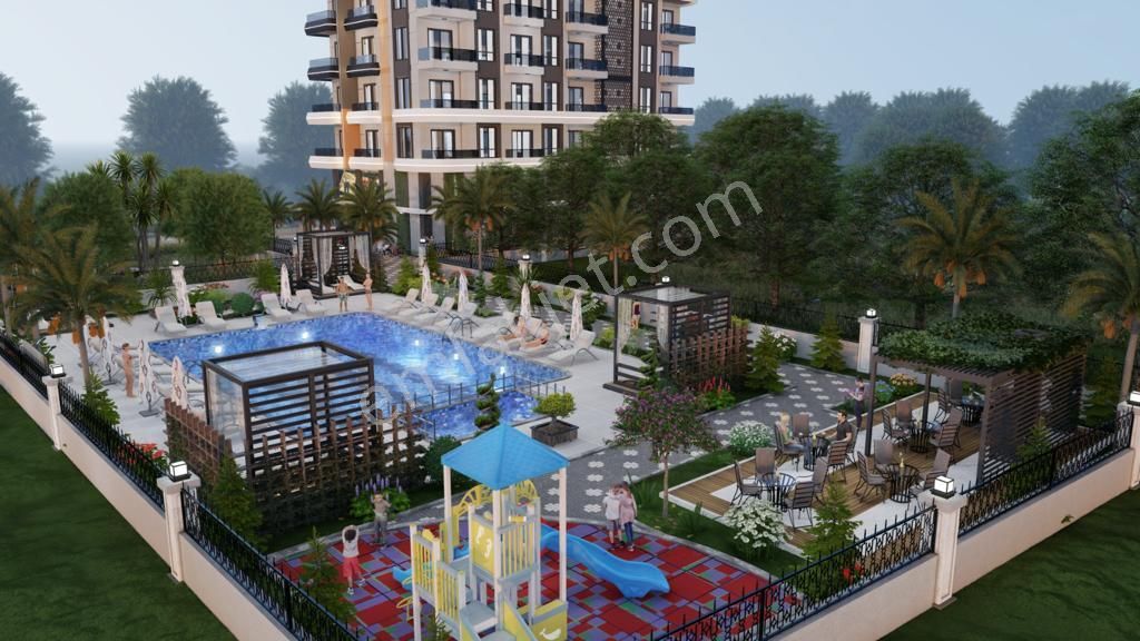 Alanya Mahmutlar Satılık Residence  FORE KAZIK TEMEL SİSTEMLİ LÜX RESİDENCE