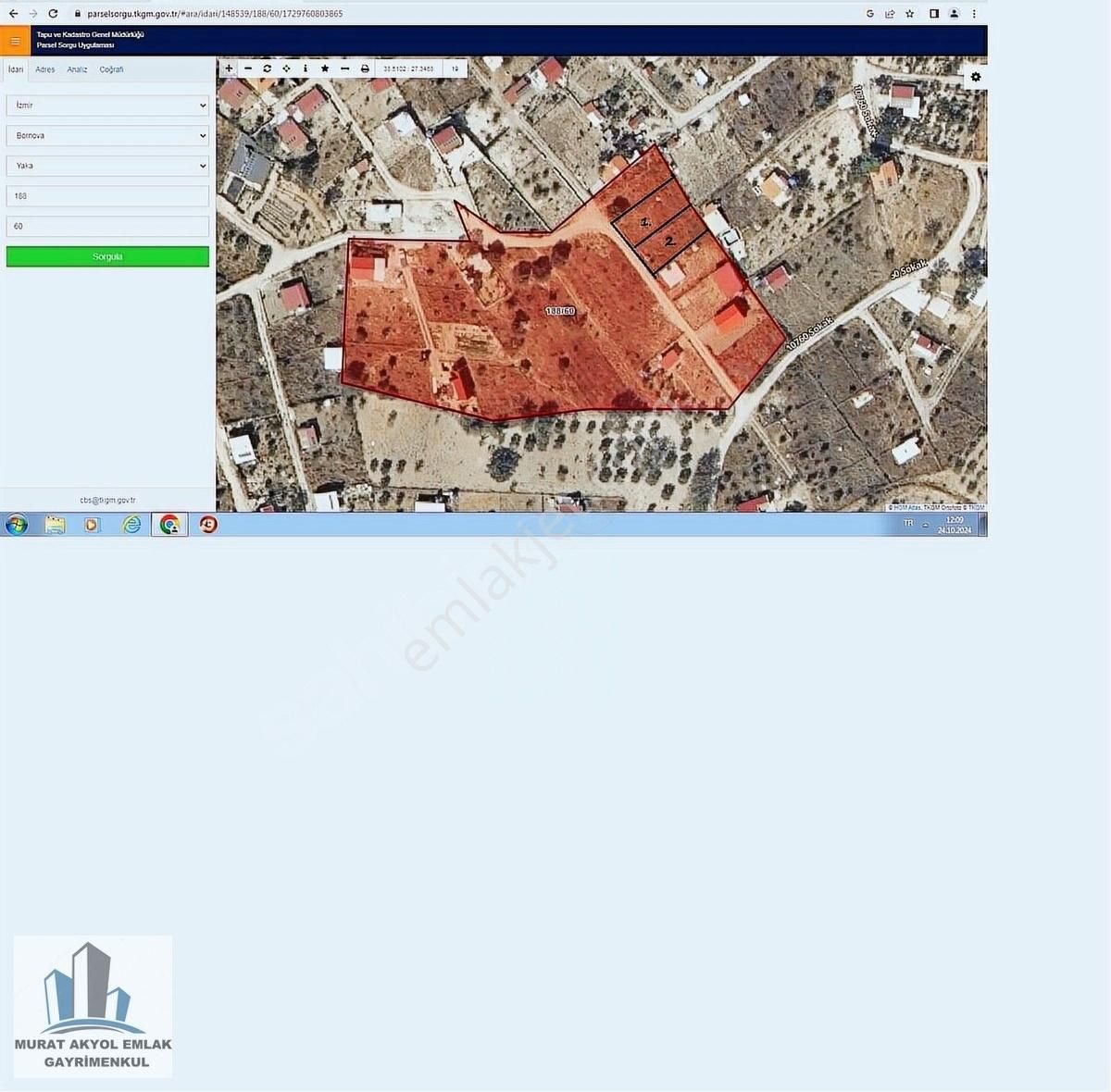 Bornova Yakaköy Satılık Tarla BORNOVA YAKAKÖY DE 356M2 SATILIK ARSA