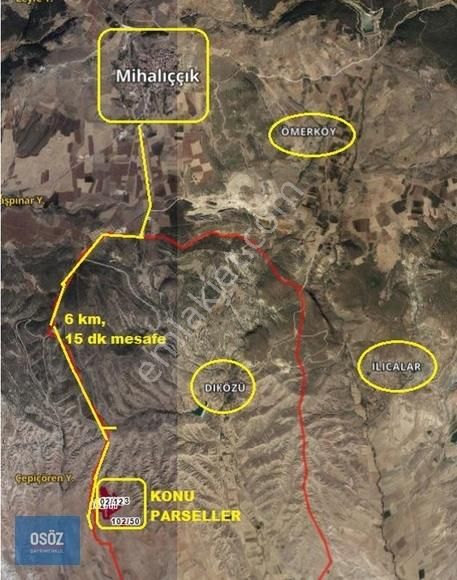 Mihalıççık Diközü Satılık Tarla Mihalıççık Diközü Köyünde Fırsat! 86 Dönüm Satılık Tarla