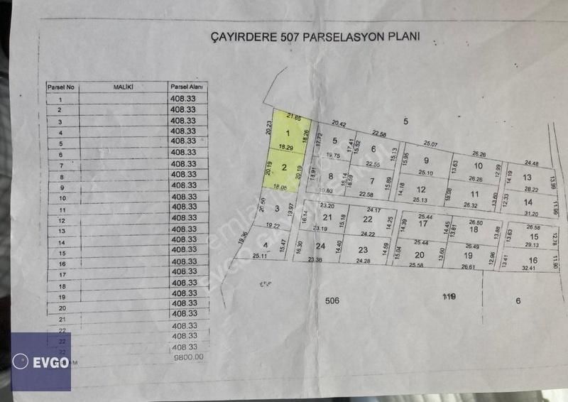 Silivri Çayırdere Satılık Tarla SİLİVRİ ÇAYIRDEREDE SATILIK 816 M2 MUAFAKATNAMELİ ARSA