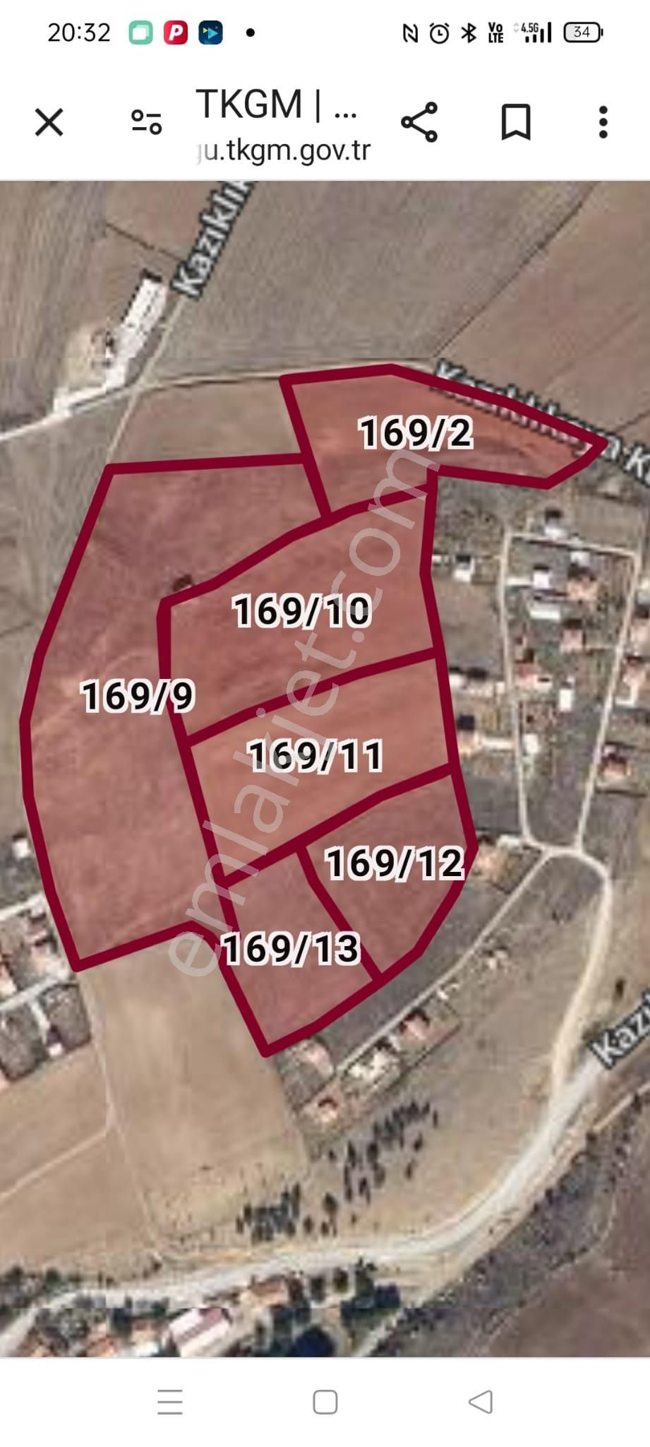 Çorum Merkez Kazıklıkaya Köyü Satılık Bağ & Bahçe  Çorum Merkez Kazıklı Kaya Köyünde Çorum Manzaralı Parseller