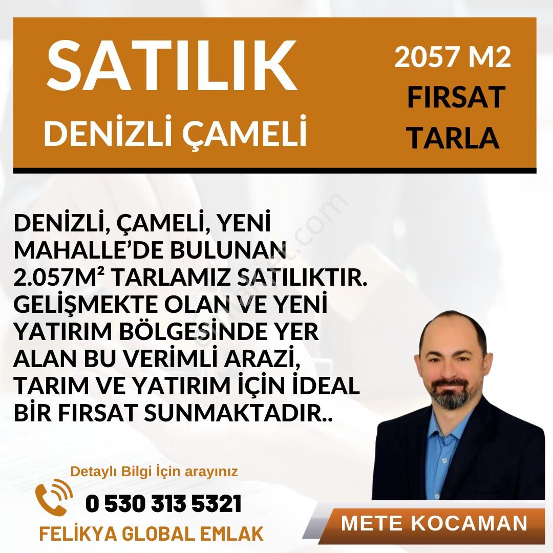 Çameli Yeni Satılık Tarla  Fırsat Tarla - Çameli, Yeni Mahalle 2.057 m²