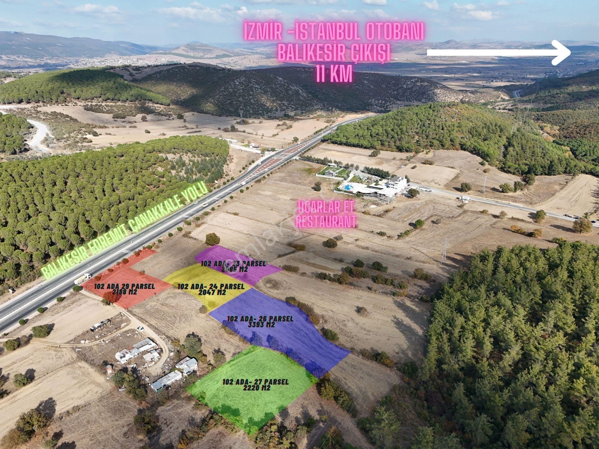 İvrindi Soğanbükü Satılık Tarla STARTKEY İVRİNDİ'DE İST-İZMİR OTOBAN ÇIKIŞINA 11KM SATILIK 2085M2 TARLA