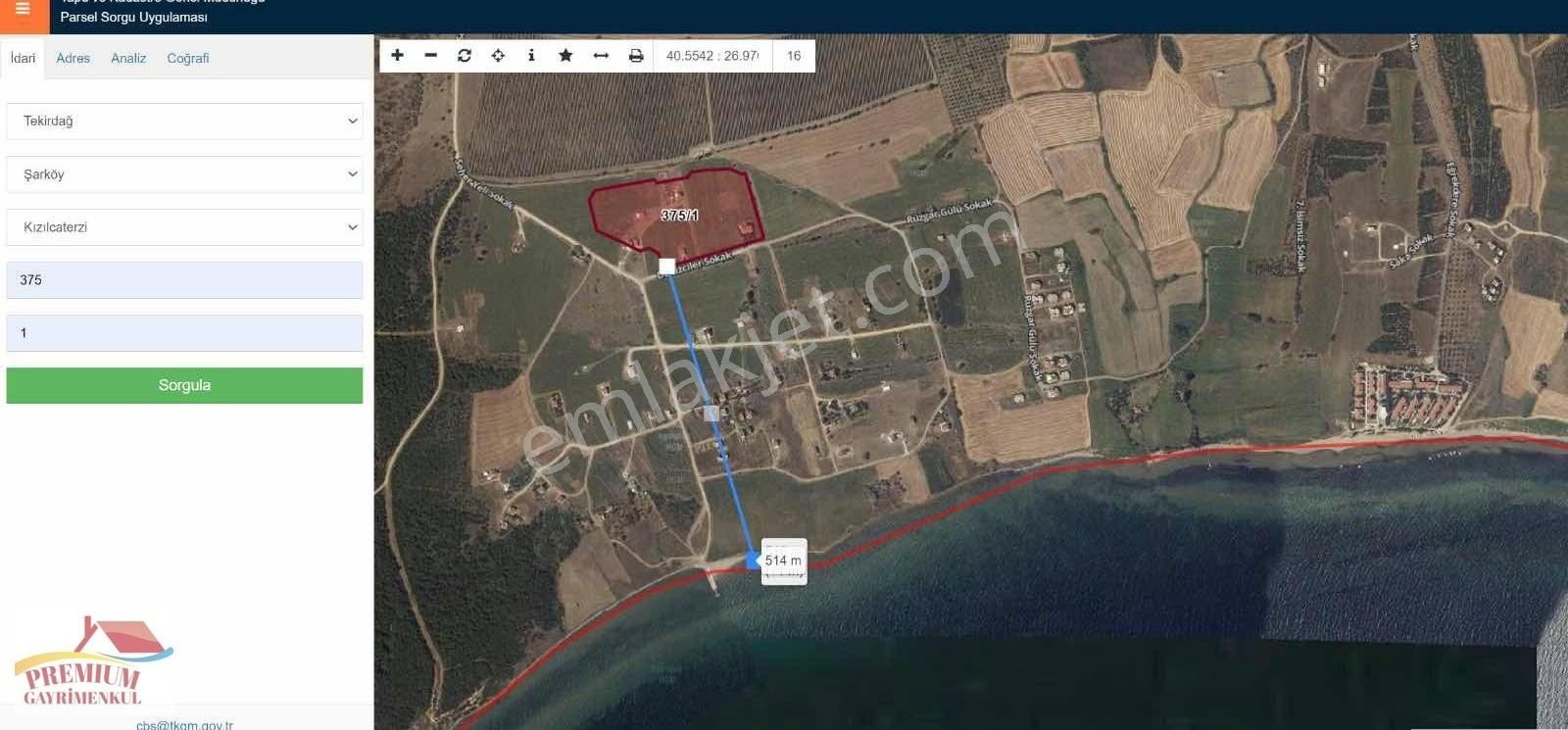 Şarköy Kızılcaterzi Satılık Villa İmarlı Tekirdağ Şarköy'de Satılık Kat İrtifaklı Arsa 260m2