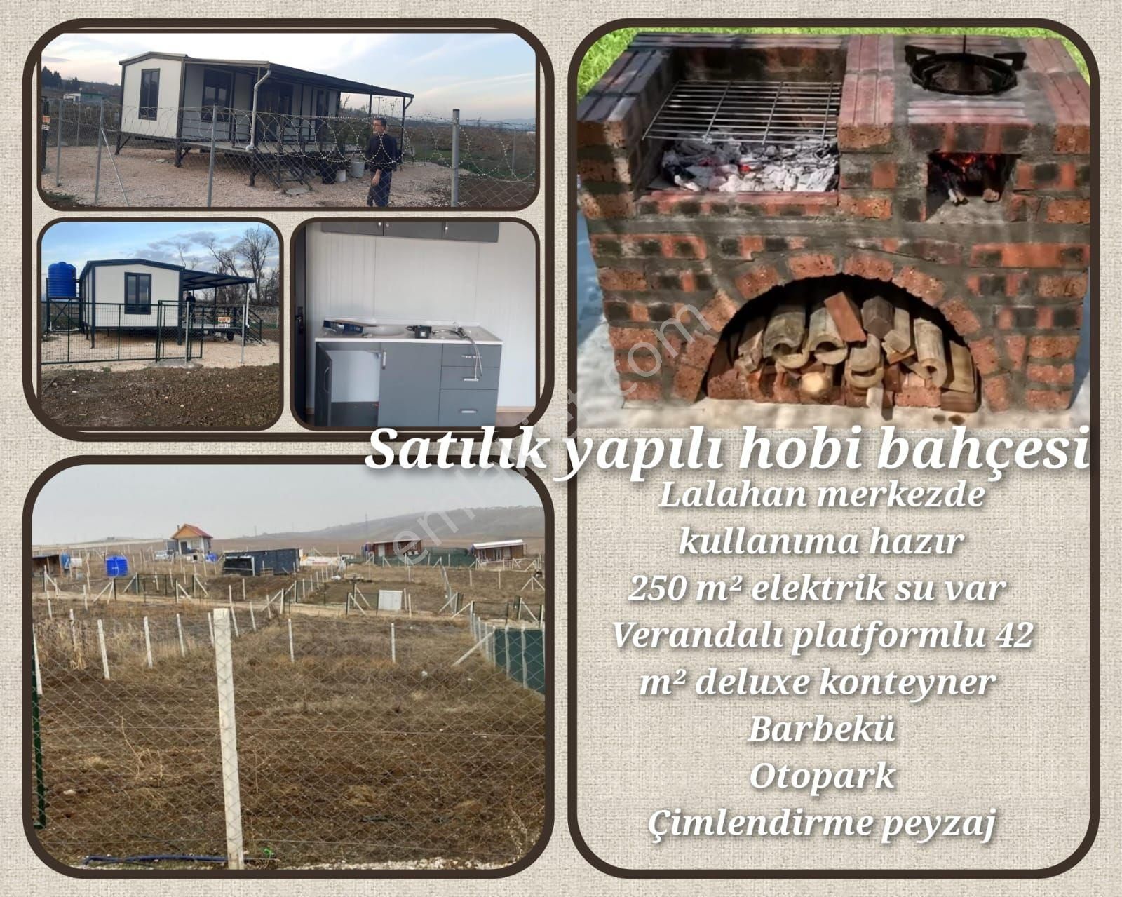 Mamak Lalahan Satılık Bağ & Bahçe Lalahanda 250 Metre 42metre Konteynerlı Barbükülü Elektriklı Sulu