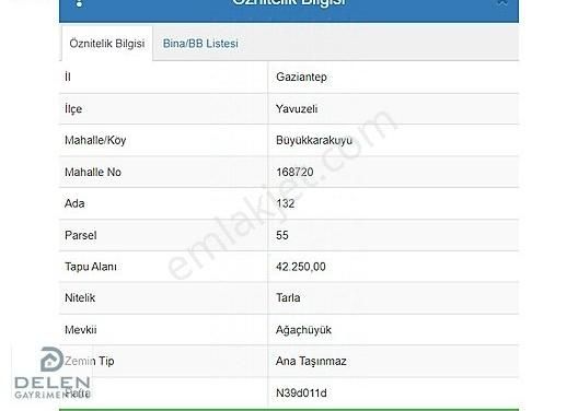 Yavuzeli Büyükkarakuyu Satılık Tarla DELEN'DEN BÜYÜKKARAKUYU'DA GELECEĞİNİZİ GÜZELLEŞTİRECEK TARLA