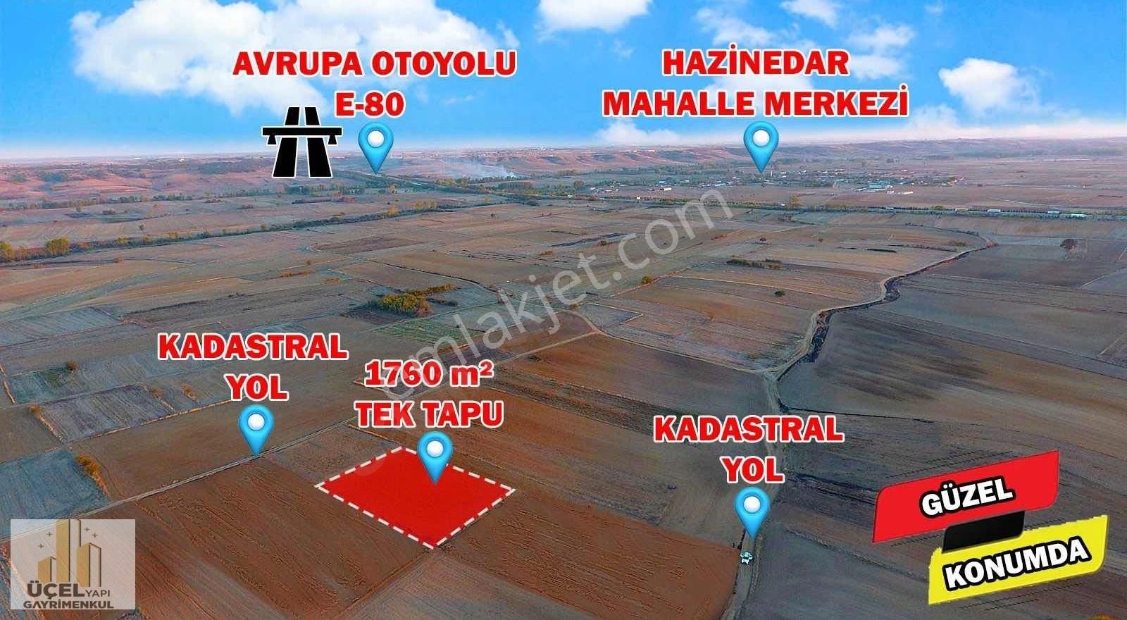 Babaeski Hazinedar Köyü Satılık Tarla Babaeski Hazinedar Mahallesi Tek Tapu 1.760 M2 Yatırımlık Tarla