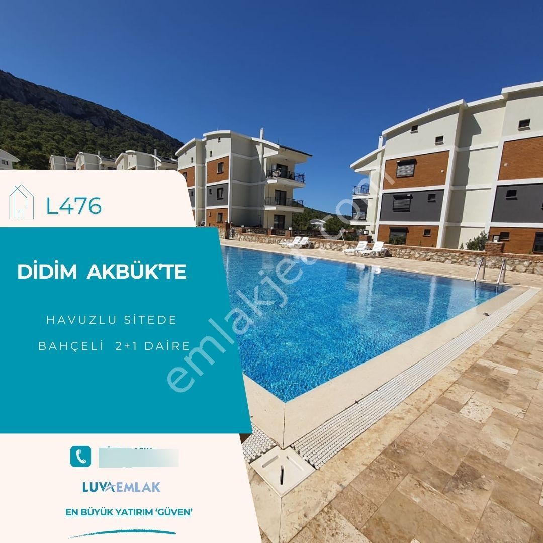Didim Akbük'te Havuzlu Sitede Bahçeli 2+1 Daire