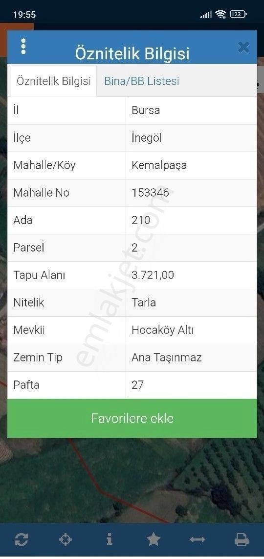 İnegöl Kemalpaşa Satılık Bağ & Bahçe Eylül Emlak Tan İnegöl Kemalpaşa Mahallesi İmara Yakın Tarlamız Satılık Yatırım İcin Uygundur