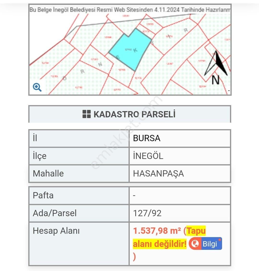 Bursa İnegöl Hasanpaşa Köyünde Köy Yerleşim Alanında İmarda 1500m2 Bahçe - Görsel 4