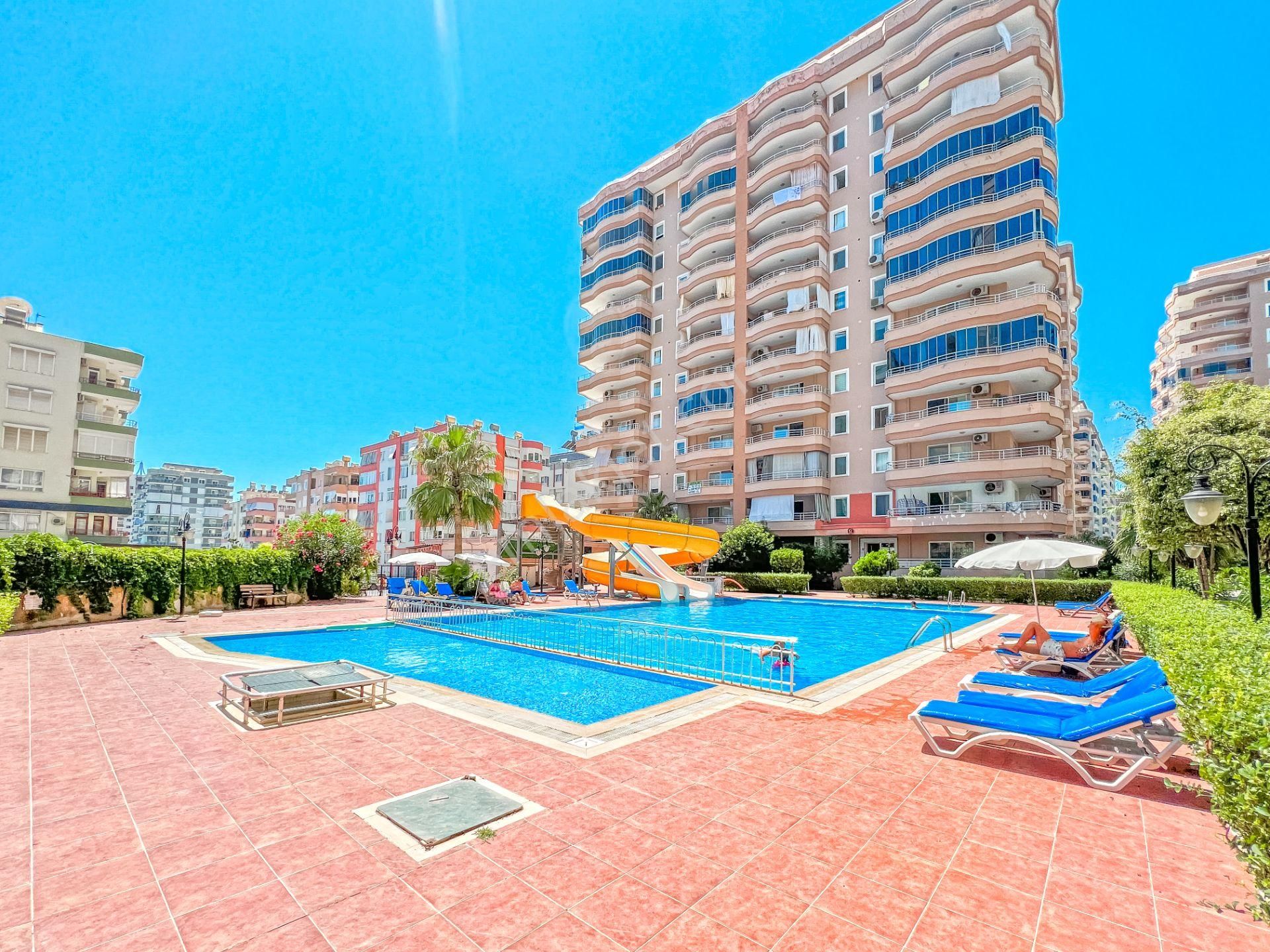 Alanya Mahmutlar Satılık Daire  ALANYA MAHMUTLAR 2+1 110M2 EŞYALI HAVUZLU DAİRE