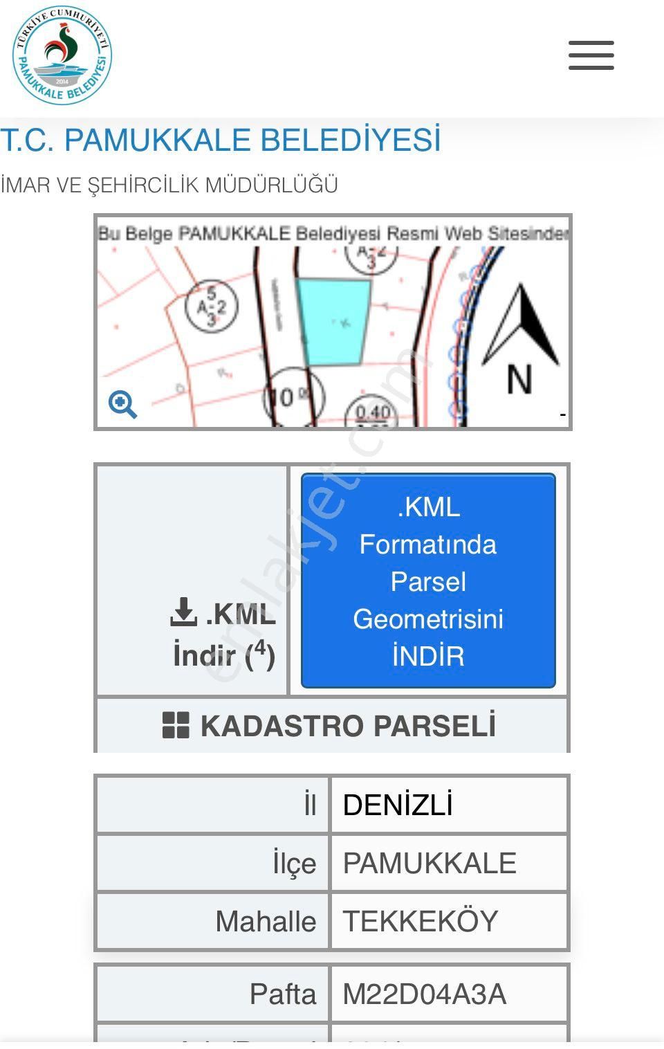 Pamukkale Tekke Satılık Konut İmarlı  TEKKEKÖY'DE 418 M² BODRUM +2 KAT DENİZLİ AYAKLARININ ALTINDA