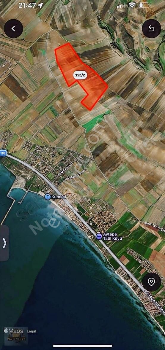 Marmaraereğlisi Çeşmeli Satılık Tarla Full Deniz Manzaralı 1365 M2 Yatırım İçin Fırsat Kelepir Fiyat