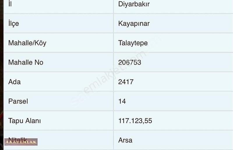 Kayapınar Talaytepe Satılık Ticari İmarlı ^^^ARAS EMLAKTAN^^^YENİ ÇEVRE YOLUNA SIFIR TİCARİ İMARLI 250 m2