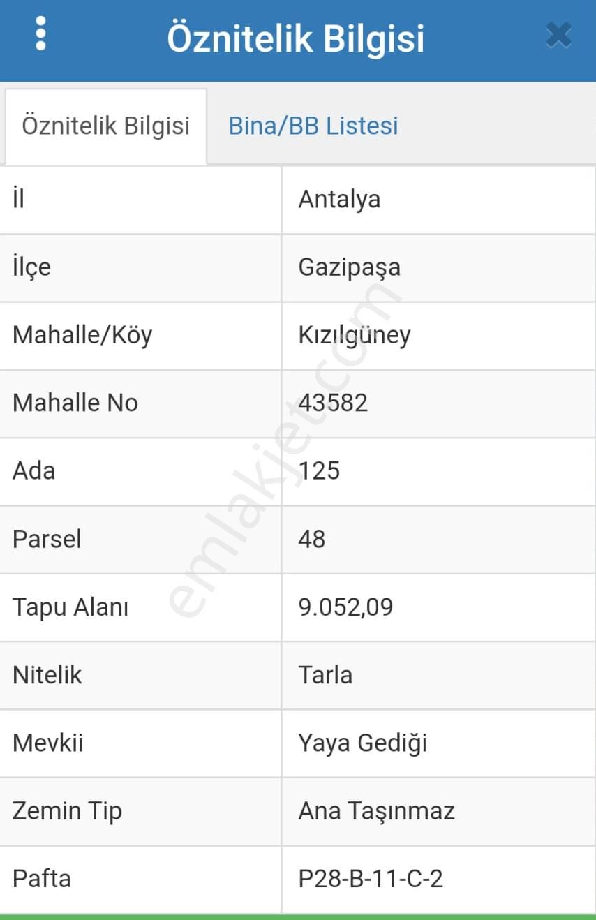 Gazipaşa Kızılgüney Satılık Tarla  GAZİPAŞA KIZILGÜNEY ALANYA 9.052M2 SATILIK ARSA 6.750.000TL