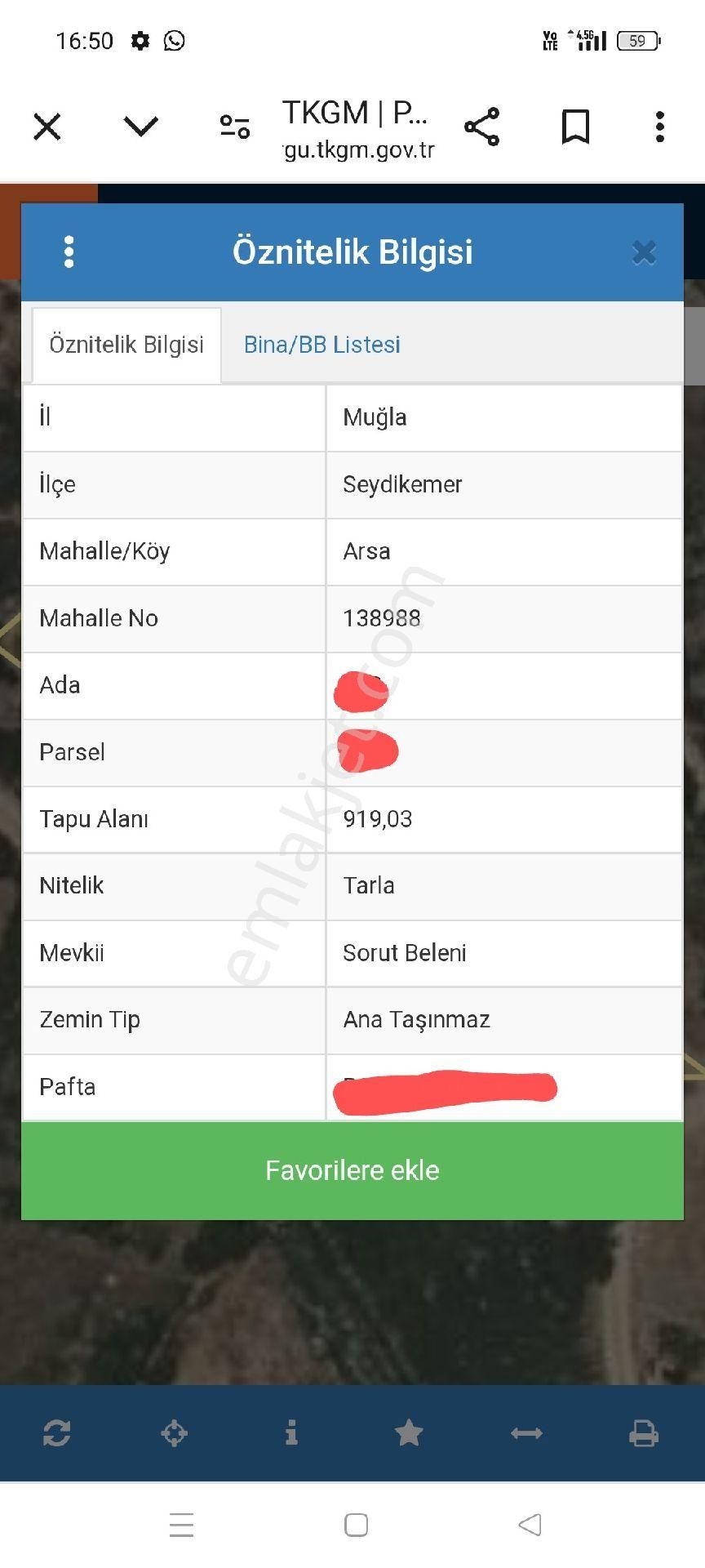 Seydikemer Arsaköy Satılık Tarla Uzman Emlak Danışmanlıktan Yatırımlık Tarla