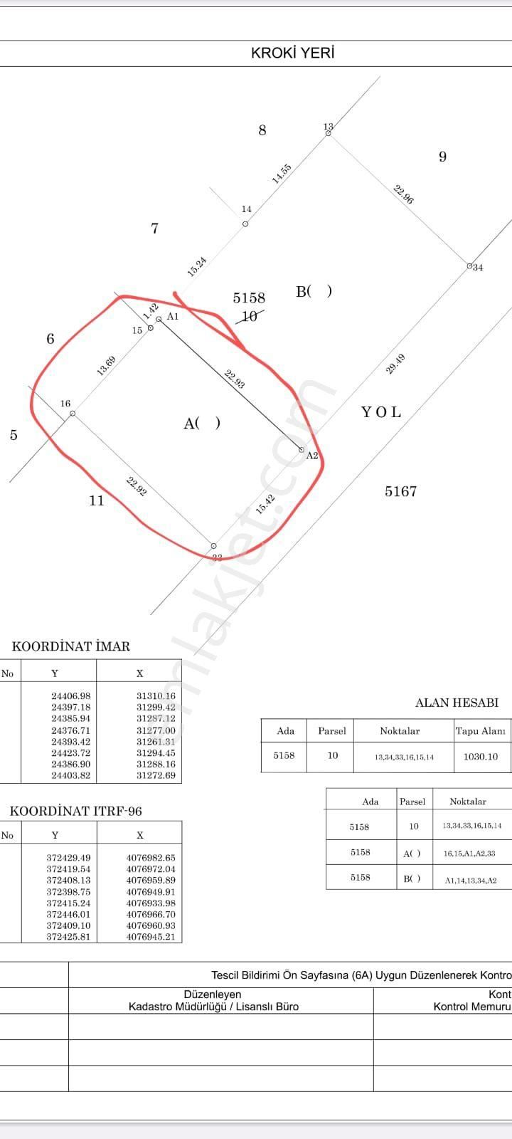 Yenişehir Fuatmorel Satılık Konut İmarlı satılık arsa