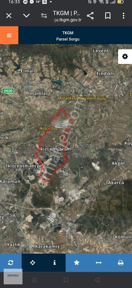 Adapazarı İkizce Müslim Satılık Tarla Adapazarı Merkez Köylerınde Yatırımlık Yol Kenarı 16.276m2 Arsa