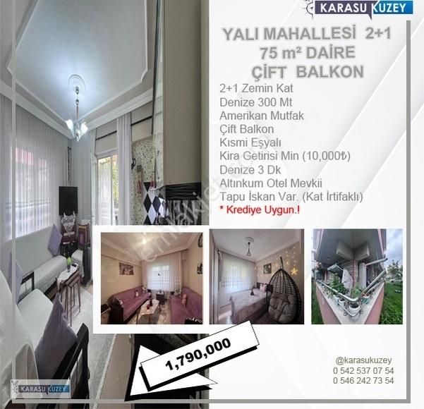 Karasu Yalı Satılık Daire Yalı Mh Altınkum Otel Arkası 2+1