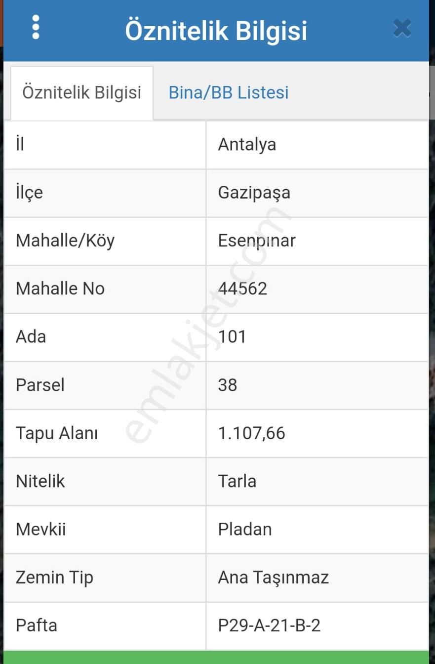 Gazipaşa Esenpınar Satılık Tarla  ESENPINAR GAZİPAŞA ALANYA 1.108M2 SATILIK TARLA 300.000TL