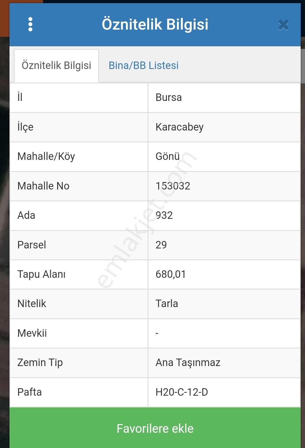 Karacabey Gönü Satılık Tarla Altın Emlaktan Satılık Tarla