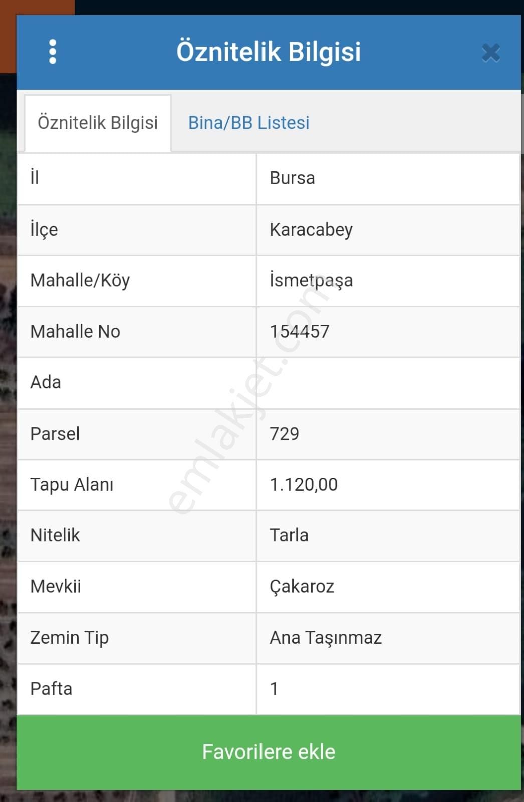 Karacabey İsmetpaşa Satılık Tarla  ALTIN EMLAKTAN SATILIK TARLA