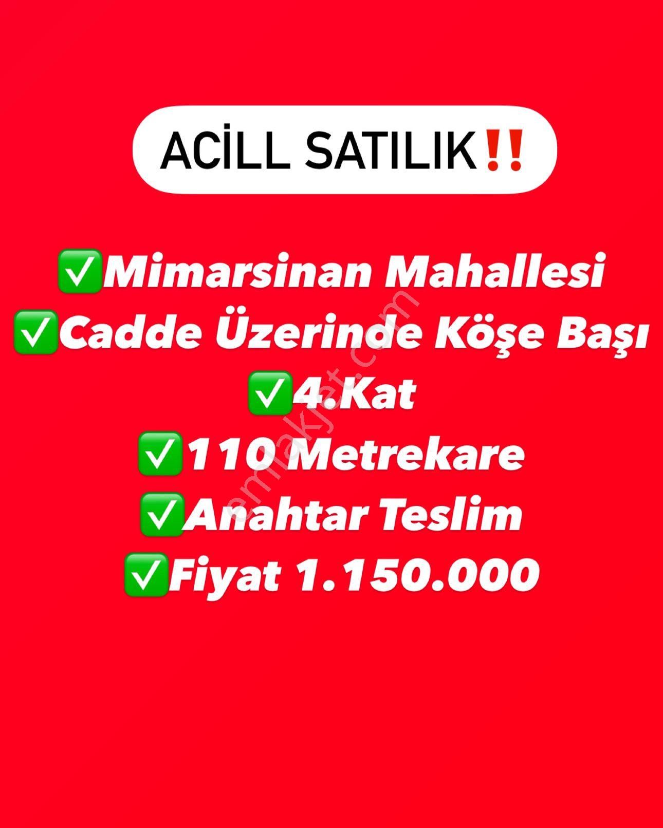 Şahinbey Mimar Sinan Satılık Daire  MİMARSİNAN MAHALLESİ CADDE ÜZERİNDE KÖŞE BAŞI 2+1ANAHTAR TESLİM DAİRE