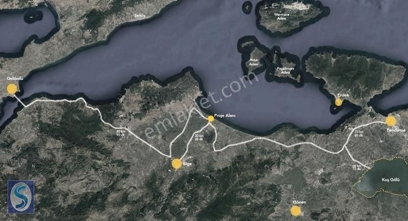 Biga Çeşmealtı Köyü Satılık Villa İmarlı ÇANAKKALE BİGA'DA NEF PROJESİ İÇİNDE 2 VİLLALIK İMARLI ARSA