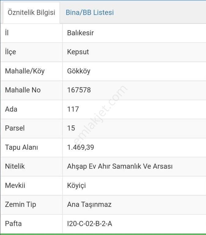 Kepsut Gökköy Satılık Konut İmarlı  BALIKESİR KEPSUT GÖKKÖY MAHALLESİ 1469M2 SATILIK ARSA