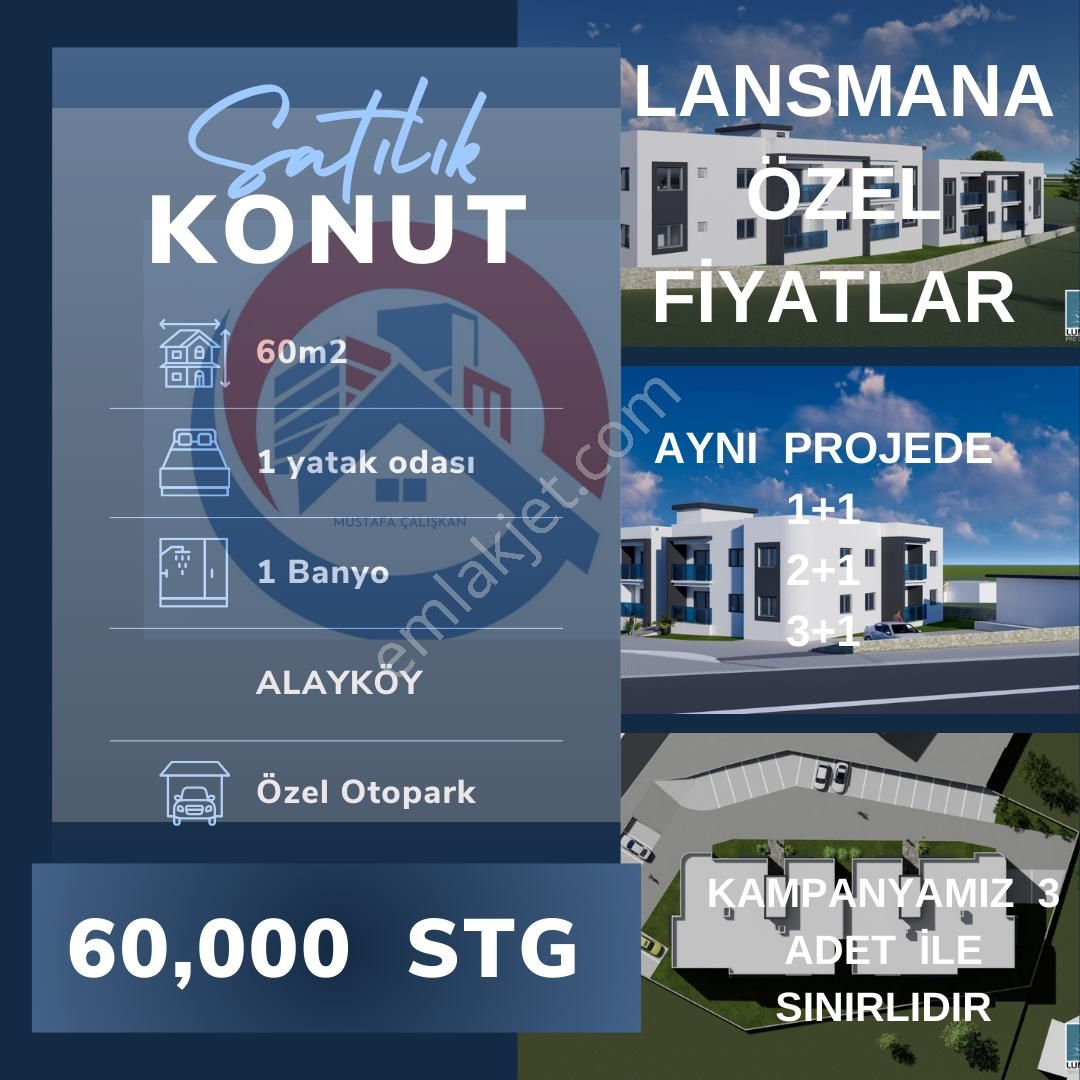 Lefkoşa Alayköy Köyü Satılık Daire  ALAYKÖYD E SATILIK 1+1 DAİRELER MAYIS 2025 TESLİM