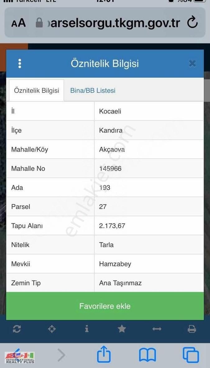 Kandıra Akçaova Satılık Tarla KOCAELİ KANDIRA AKCAOVA ANA ASFALT CEPELİ