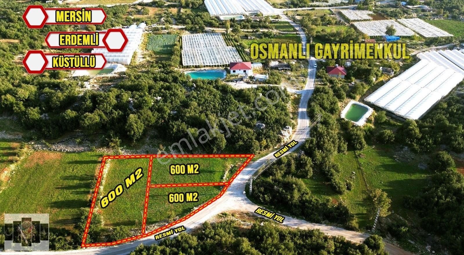 Erdemli Küstülü Satılık 600 M2 Villalık Arsa Uygun Fiyat