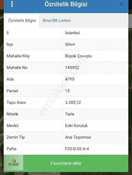 Ev'sane Gayrimenkul'den Silivri Büyükçavuşlu 273m2 Kelepir Tarla - Görsel 8