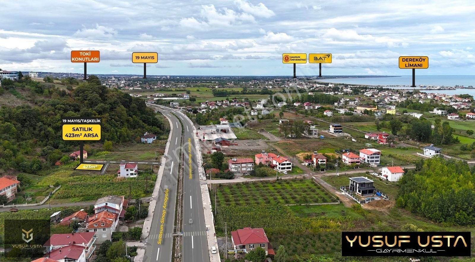 Yusuf Usta Gayrimenkul'den Bulvara Cephe Satılık 423m² Arsa