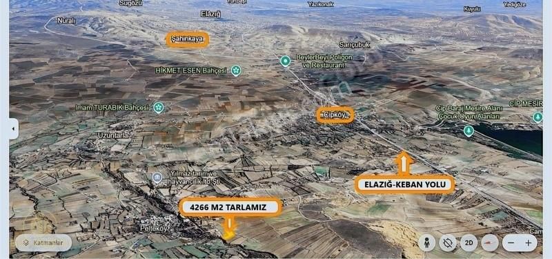 Elazığ Merkez Pelteköy Köyü Satılık Tarla Pelte Köyünde Fırsat Yatırımlık Tarla