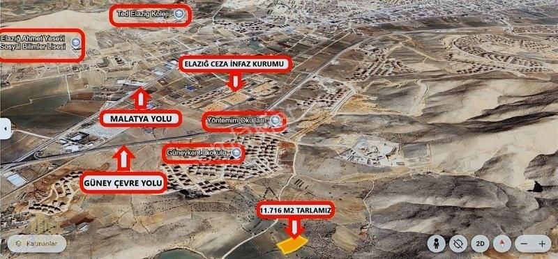 Elazığ Merkez Aşağıdemirtaş Köyü Satılık Tarla Aşağı Holpenkte İmara Yakın Satılık Tarla Hissesi