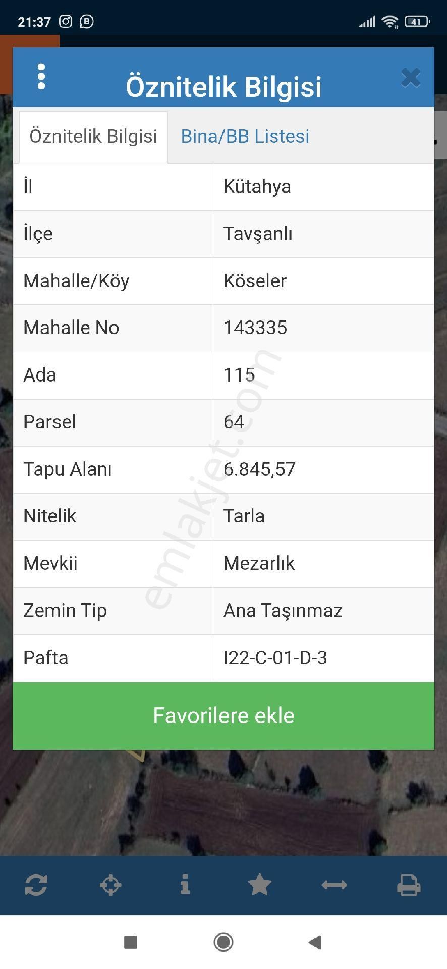 Tavşanlı Köseler Köyü Satılık Tarla KÜTAHYA İLİ TAVŞANLI İLÇESİ KÖSELER KÖYÜNDEASFALT YOLA CEPHE 