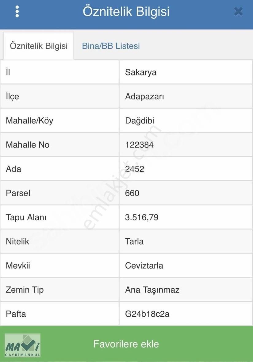 Adapazarı Dağdibi Satılık Tarla Mavi'den Dağdibi'nde Yola Cepheli 3516 M² Satılık Arazi