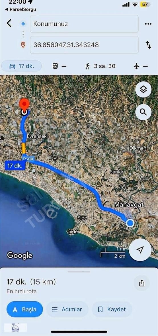 Manavgat Evrenseki Satılık Konut İmarlı EVRENSEKİ SATILIK ARSA